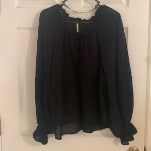 Free People sz medium sheer black blouse!